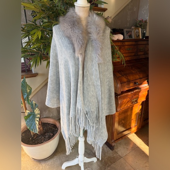 MIXIT ladies sweater wrap photo for a collar ONE  SIZE NWOT gray - Picture 2 of 10